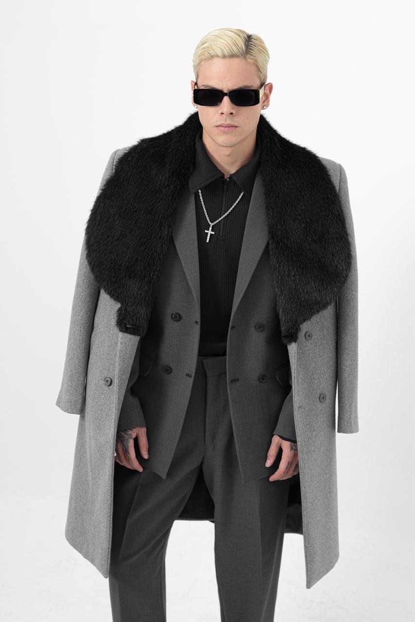 Abrigo Gris Shearling SOUZA