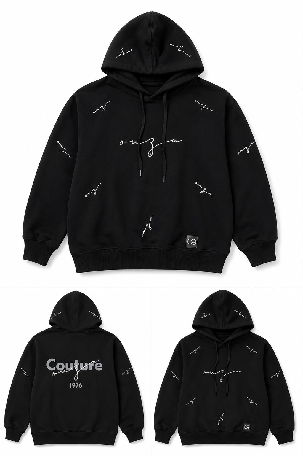 HOODIE OVERSIZE OUZA BLACK DROP