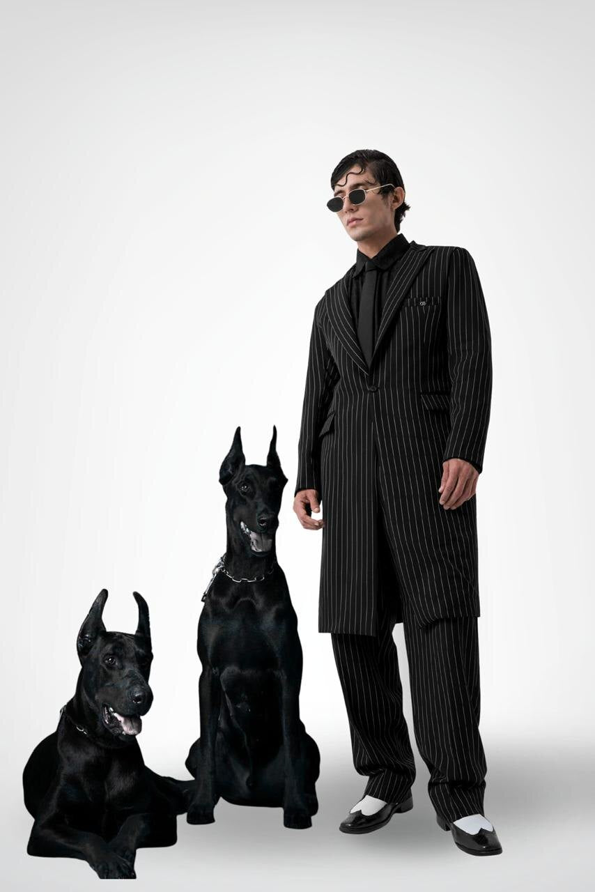 Abrigo Pinstripe Asimétrico SOUZA