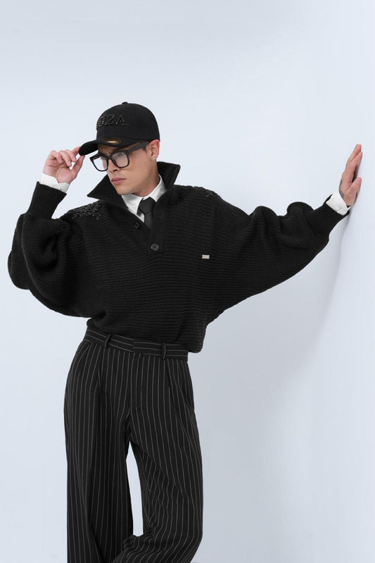 Trouser Noir Pinstripe