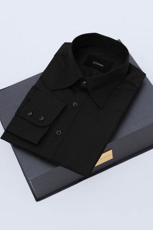Camisa Negra Satinada — SOUZA