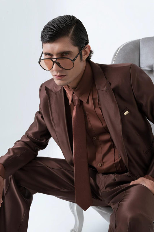 Traje Chocolate Satiné SOUZA