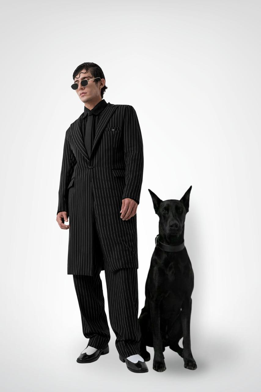 Abrigo Pinstripe Asimétrico SOUZA