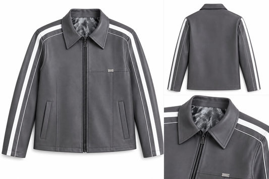 CHAMARRA “TWO LINE” – OUZA LEATHER DROP SS25
