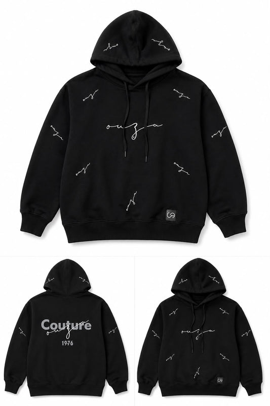 HOODIE OVERSIZE OUZA BLACK DROP