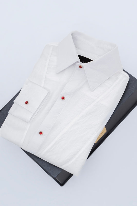 Camisa Blanca Botones Rubí — SOUZA