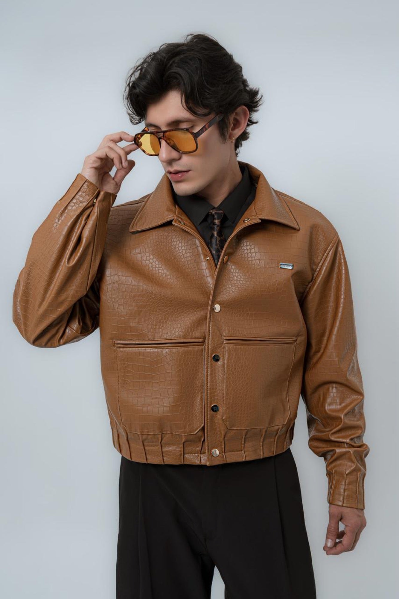 Chaqueta Bomber Cocodrilo Caramelo — SOUZA