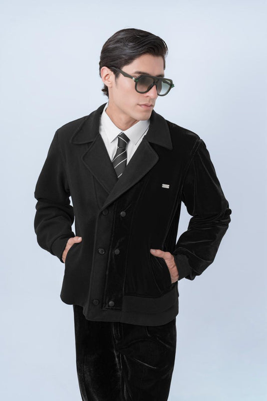 Chaqueta Bomber Terciopelo Negra — SOUZA